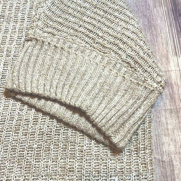 GeeGee Women’s M L Knit Cream Cardigan Sweater Cuffed Short Sleeves - Picture 5 of 7